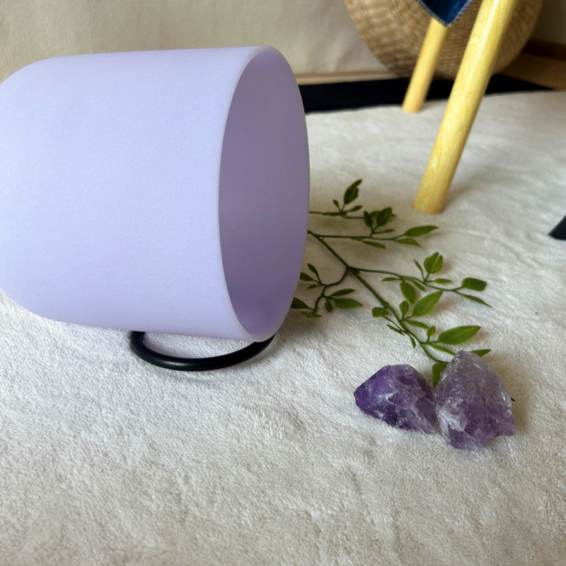 SOG-YAG 6/8 Inch Gemstone Purple Crystal Singing Bowls Note B/G