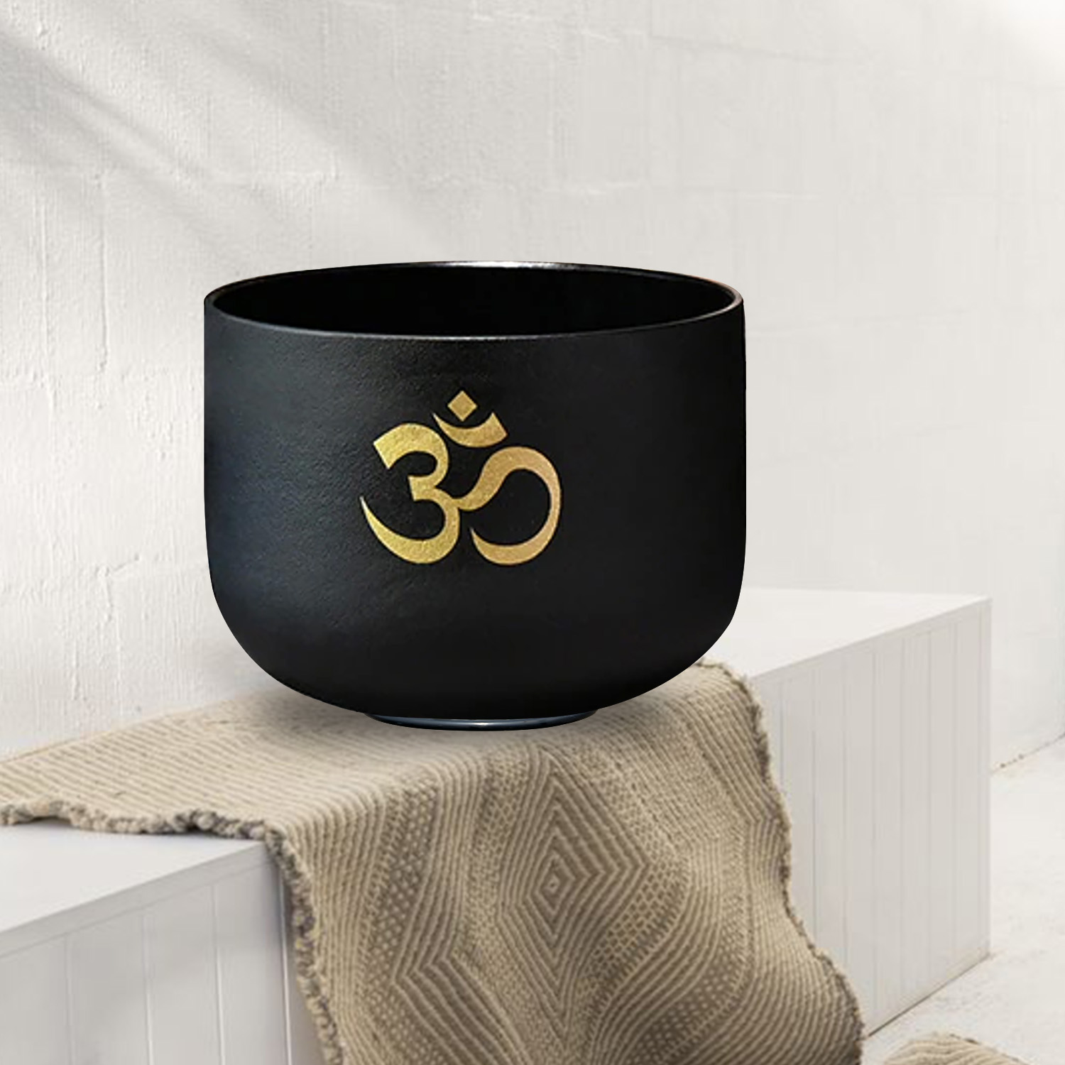 SOG-YAG  8,10,12,14 Inch Perfect Pitch Individual Black OM Frosted Crystal Singing Bowls 432HZ
