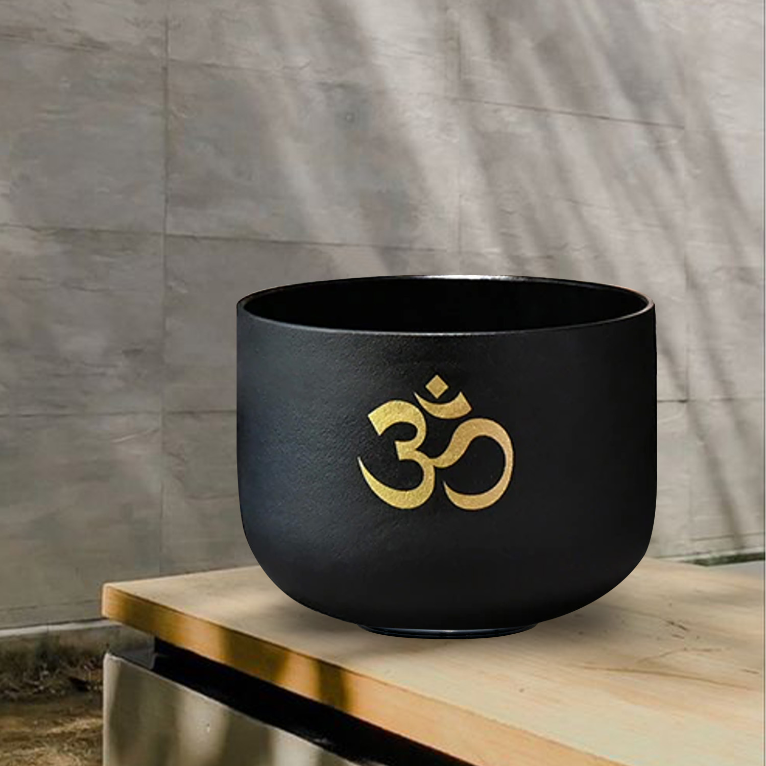 SOG-YAG  8,10,12,14 Inch Perfect Pitch Individual Black OM Frosted Crystal Singing Bowls 432HZ