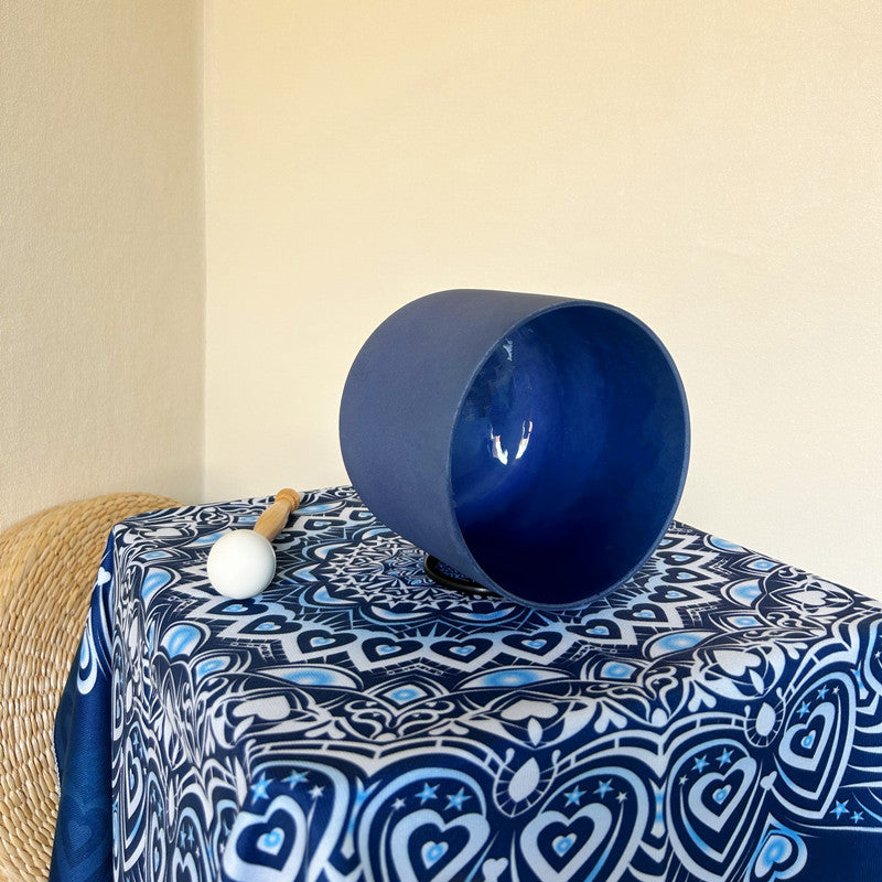 SOG-YAG 7/8 Inch Gemstone Navy Crystal Singing Bowls Note A/G