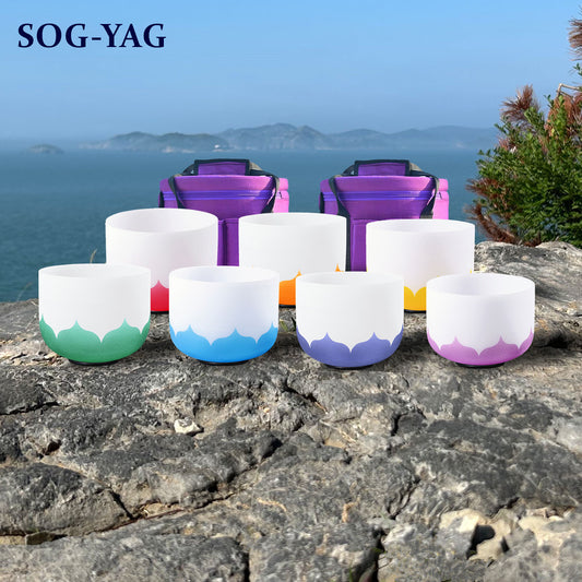 Frosted Colored Crystal Singing Bowl