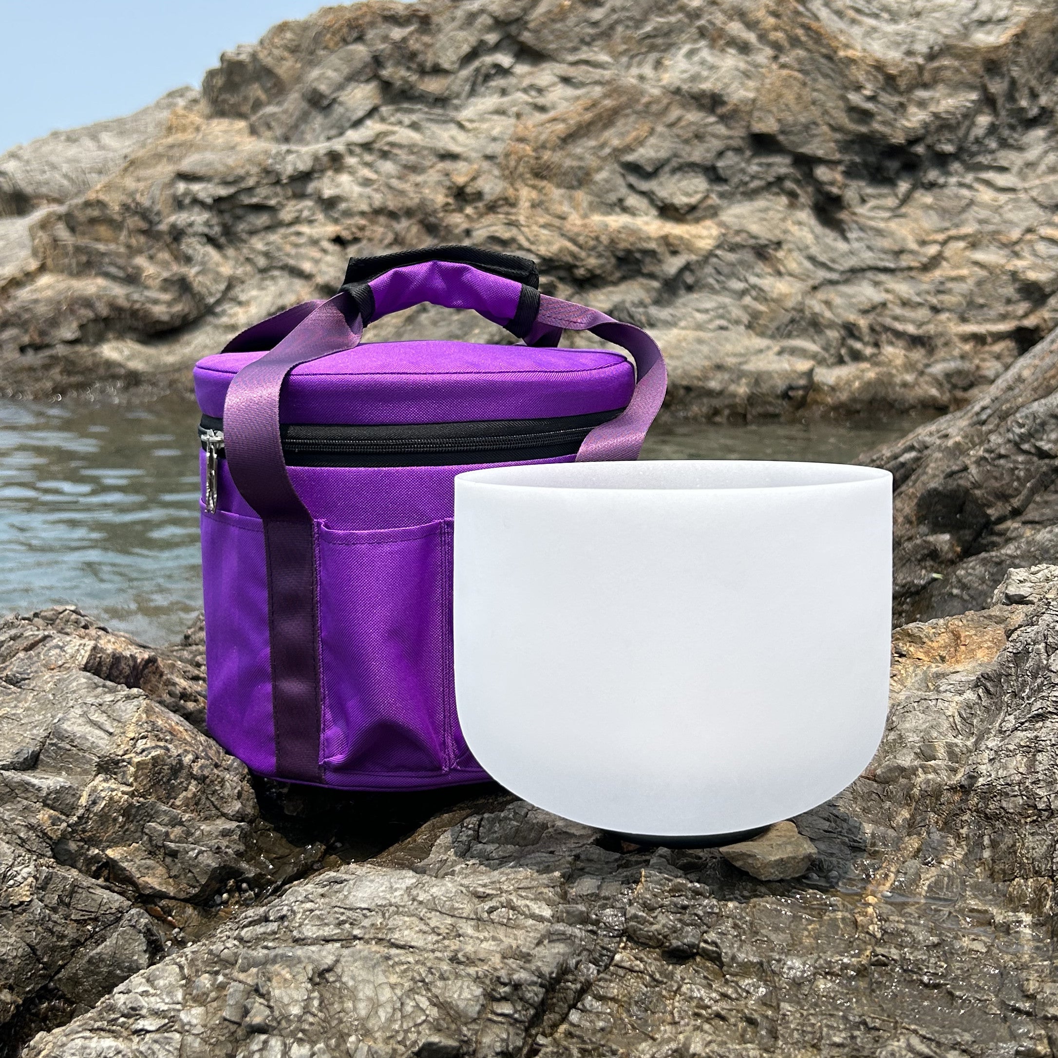 SOG-YAG 8-14 Inch Perfect Pitch Frosted Crystal Singing Bowls 432HZ/440HZ With Bag