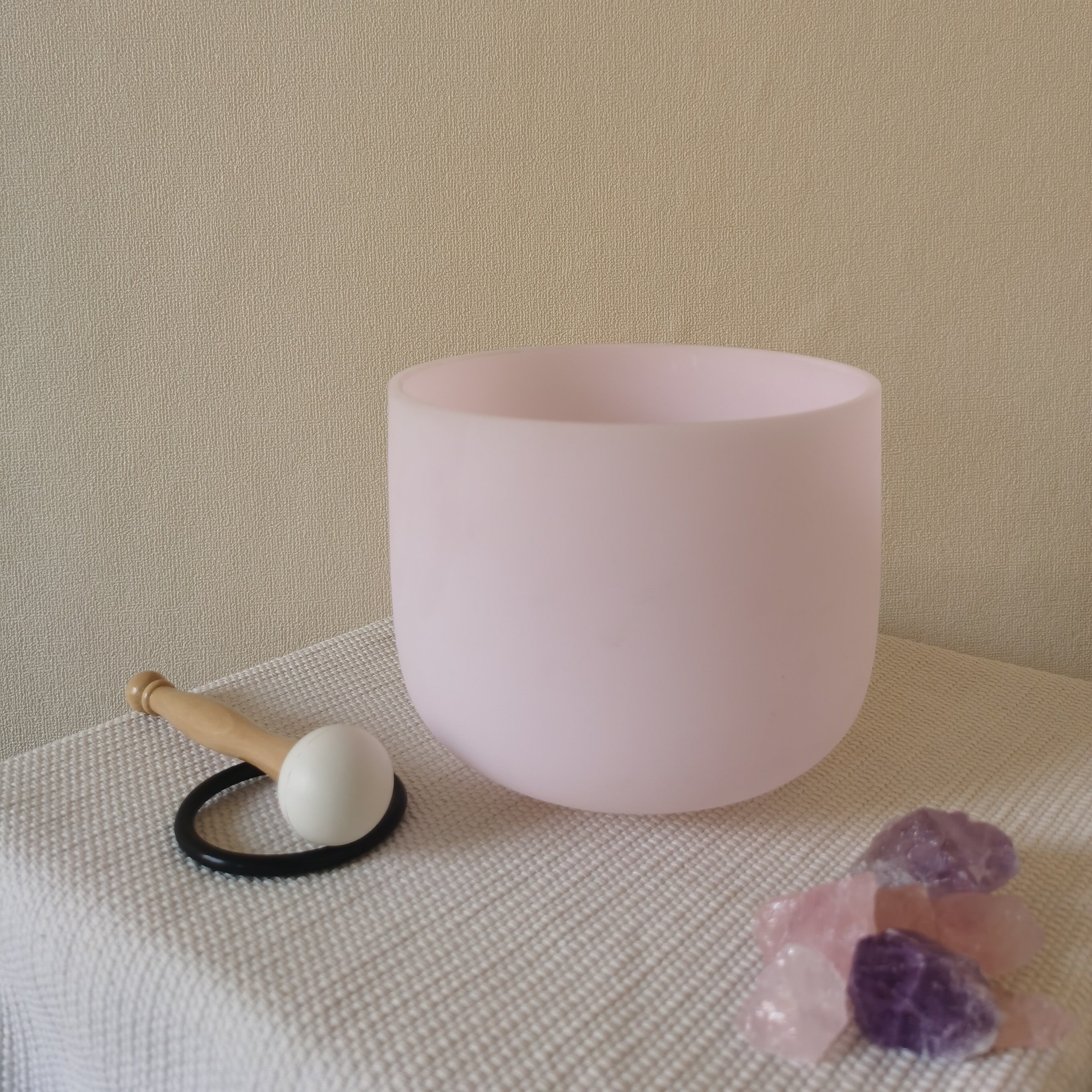 SOG-YAG Gemstone Rose Pink Crystal Singing Bowls 432HZ/440HZ